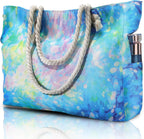 Beach Tote Bag Large Waterproof & Sandproof Zipper Closure