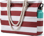 Beach Tote Bag Large Waterproof & Sandproof Zipper Closure