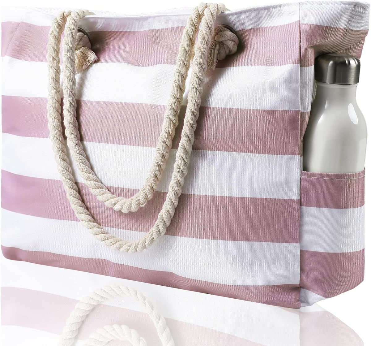 Beach Tote Bag Large Waterproof & Sandproof Zipper Closure