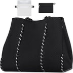 Beach Tote Bag Machine-Washable Neoprene Laptop-Safe Zipper Pocket