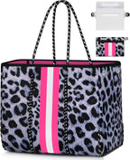 Beach Tote Bag Machine-Washable Neoprene Laptop-Safe Zipper Pocket