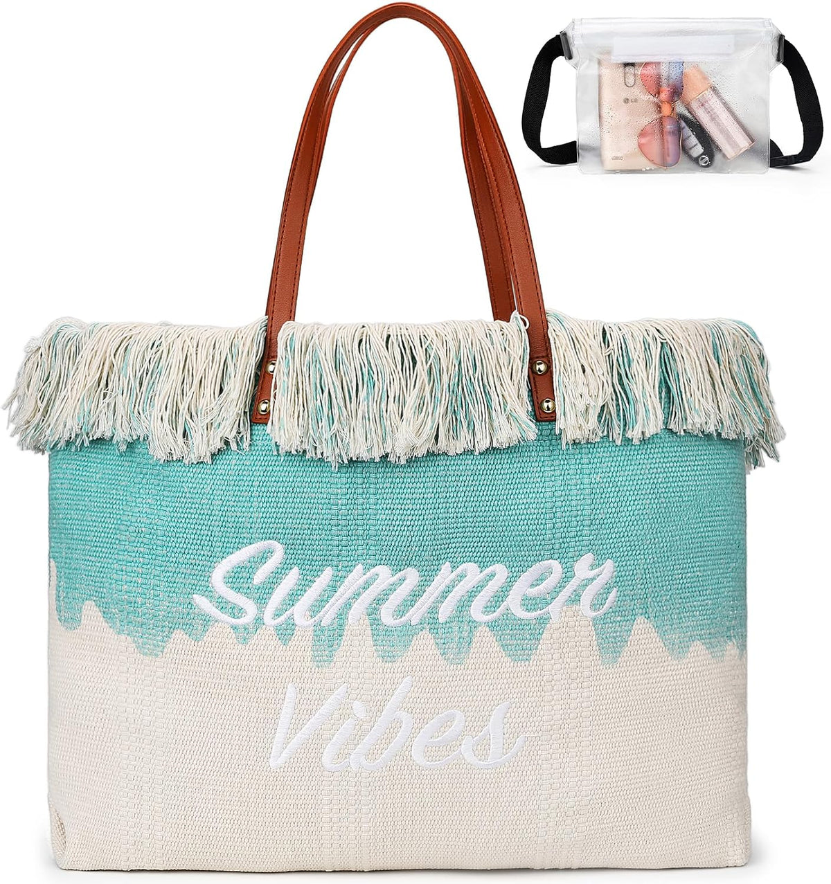 Beach Tote Bag Machine-Washable Neoprene Laptop-Safe Zipper Pocket