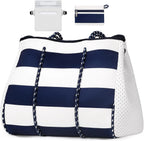 Beach Tote Bag Machine-Washable Neoprene Laptop-Safe Zipper Pocket