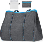 Beach Tote Bag Machine-Washable Neoprene Laptop-Safe Zipper Pocket