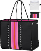 Beach Tote Bag Machine-Washable Neoprene Laptop-Safe Zipper Pocket
