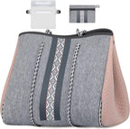 Beach Tote Bag Machine-Washable Neoprene Laptop-Safe Zipper Pocket