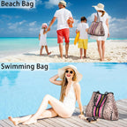 Beach Tote Bag Machine-Washable Neoprene Laptop-Safe Zipper Pocket
