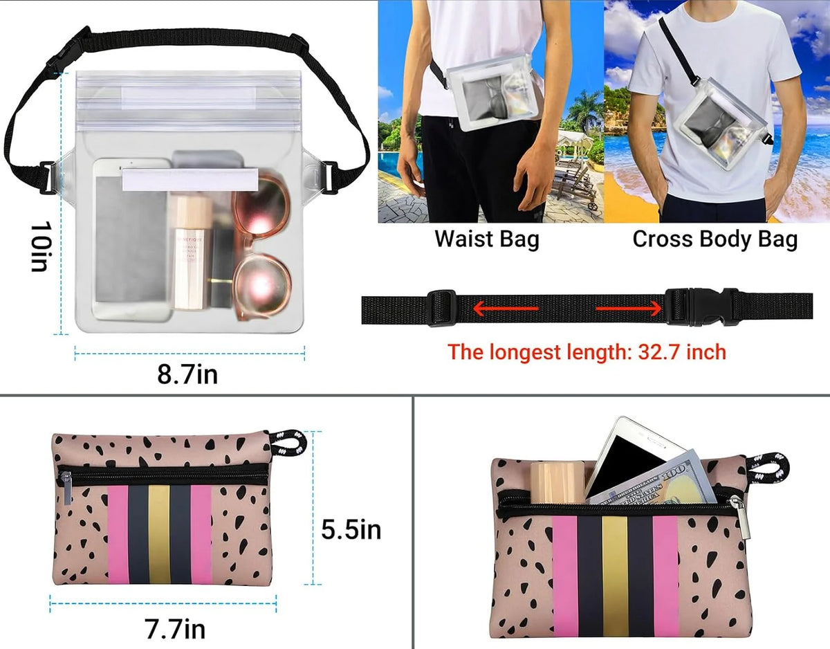 Beach Tote Bag Machine-Washable Neoprene Laptop-Safe Zipper Pocket