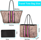 Beach Tote Bag Machine-Washable Neoprene Laptop-Safe Zipper Pocket