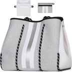 Beach Tote Bag Machine-Washable Neoprene Laptop-Safe Zipper Pocket