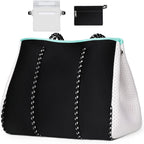 Beach Tote Bag Machine-Washable Neoprene Laptop-Safe Zipper Pocket