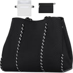 Beach Tote Bag Neoprene Inner Zipper Machine Washable