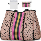 Beach Tote Bag Neoprene Inner Zipper Machine Washable