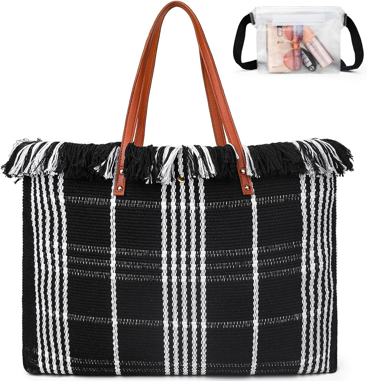 Beach Tote Bag Neoprene Inner Zipper Machine Washable