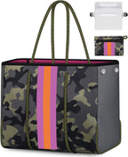 Beach Tote Bag Neoprene Inner Zipper Machine Washable