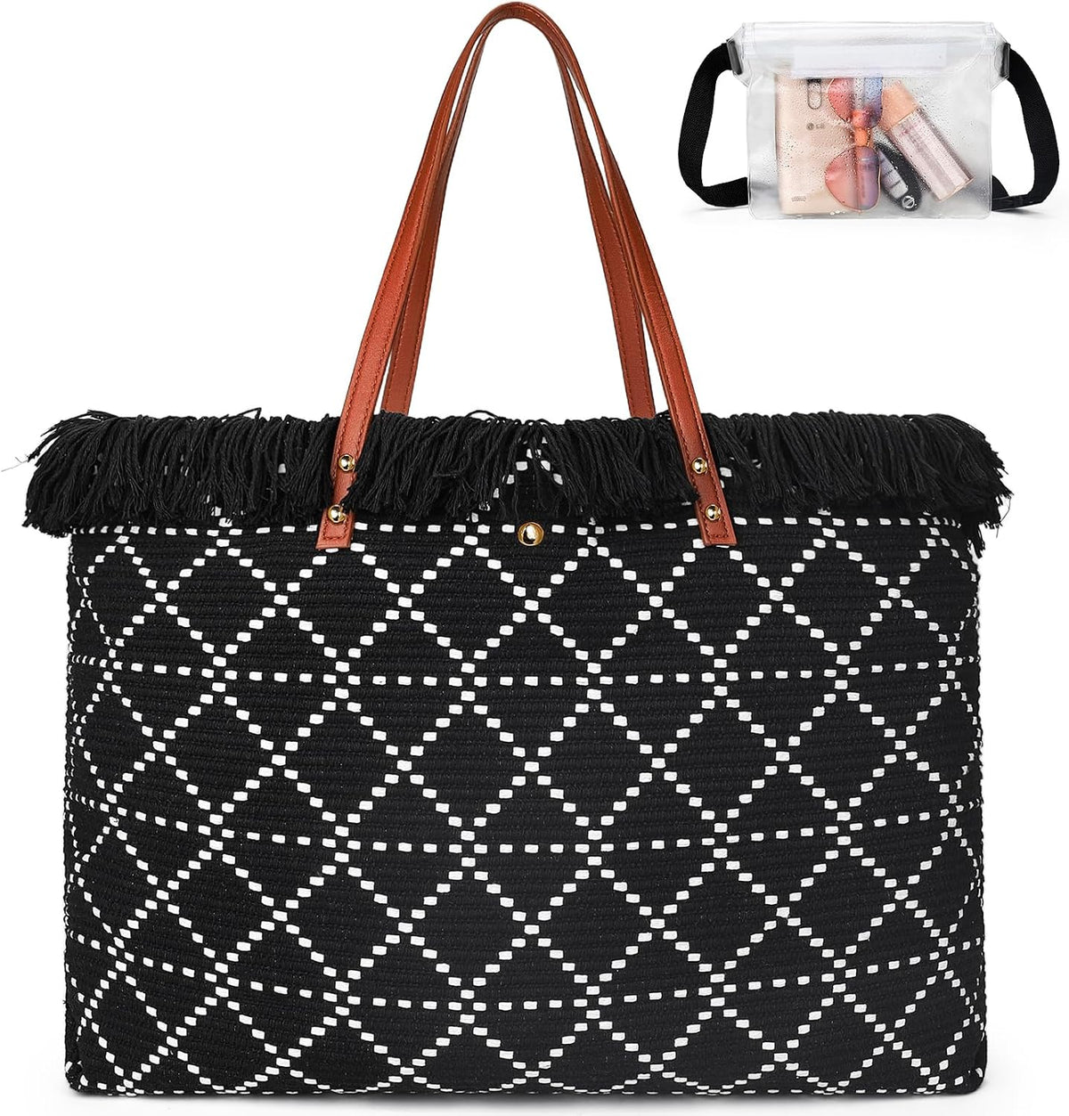 Beach Tote Bag Neoprene Inner Zipper Machine Washable