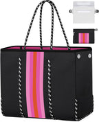 Beach Tote Bag Neoprene Inner Zipper Machine Washable