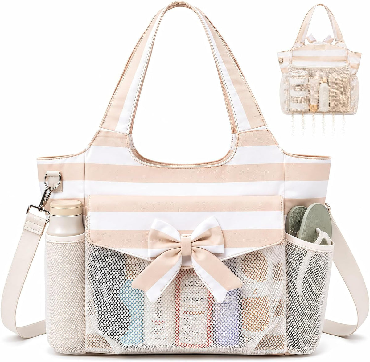 Beach Tote Bag Sandproof 36L Waterproof Compartment