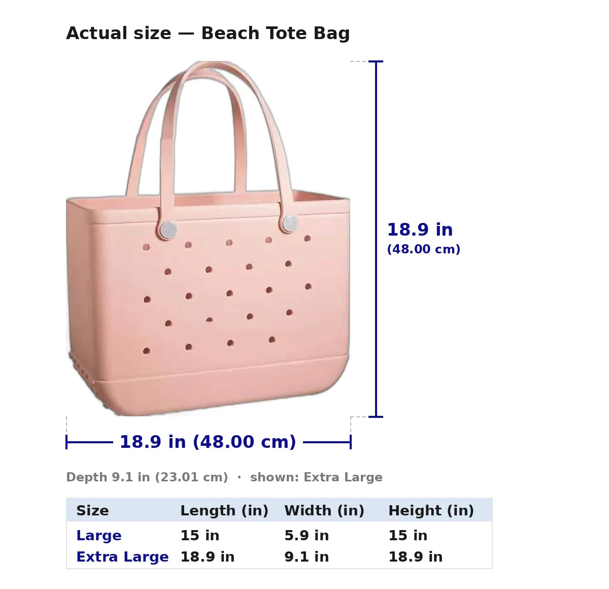 Beach Tote Bag Upright Waterproof & Sandproof EVA