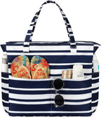Beach Tote Bag Water-Resistant 45L Multiple Pockets