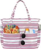 Beach Tote Bag Water-Resistant 45L Multiple Pockets