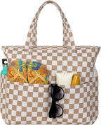 Beach Tote Bag Water-Resistant 45L Multiple Pockets