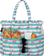 Beach Tote Bag Water-Resistant 45L Multiple Pockets