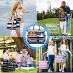 Beach Tote Bag Water-Resistant 45L Multiple Pockets