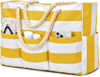 Beach Tote Bag Waterproof Canvas Multiple Pockets