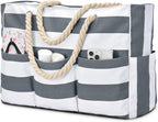 Beach Tote Bag Waterproof Canvas Multiple Pockets