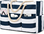 Beach Tote Bag Waterproof Canvas Multiple Pockets