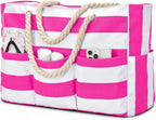 Beach Tote Bag Waterproof Canvas Multiple Pockets
