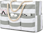 Beach Tote Bag Waterproof Canvas Multiple Pockets