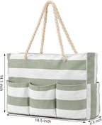 Beach Tote Bag Waterproof Canvas Multiple Pockets