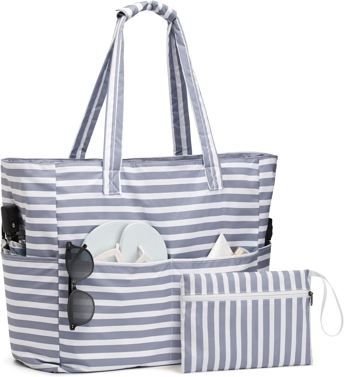 Beach Tote Bag Waterproof & Sandproof 38L Wet Compartment