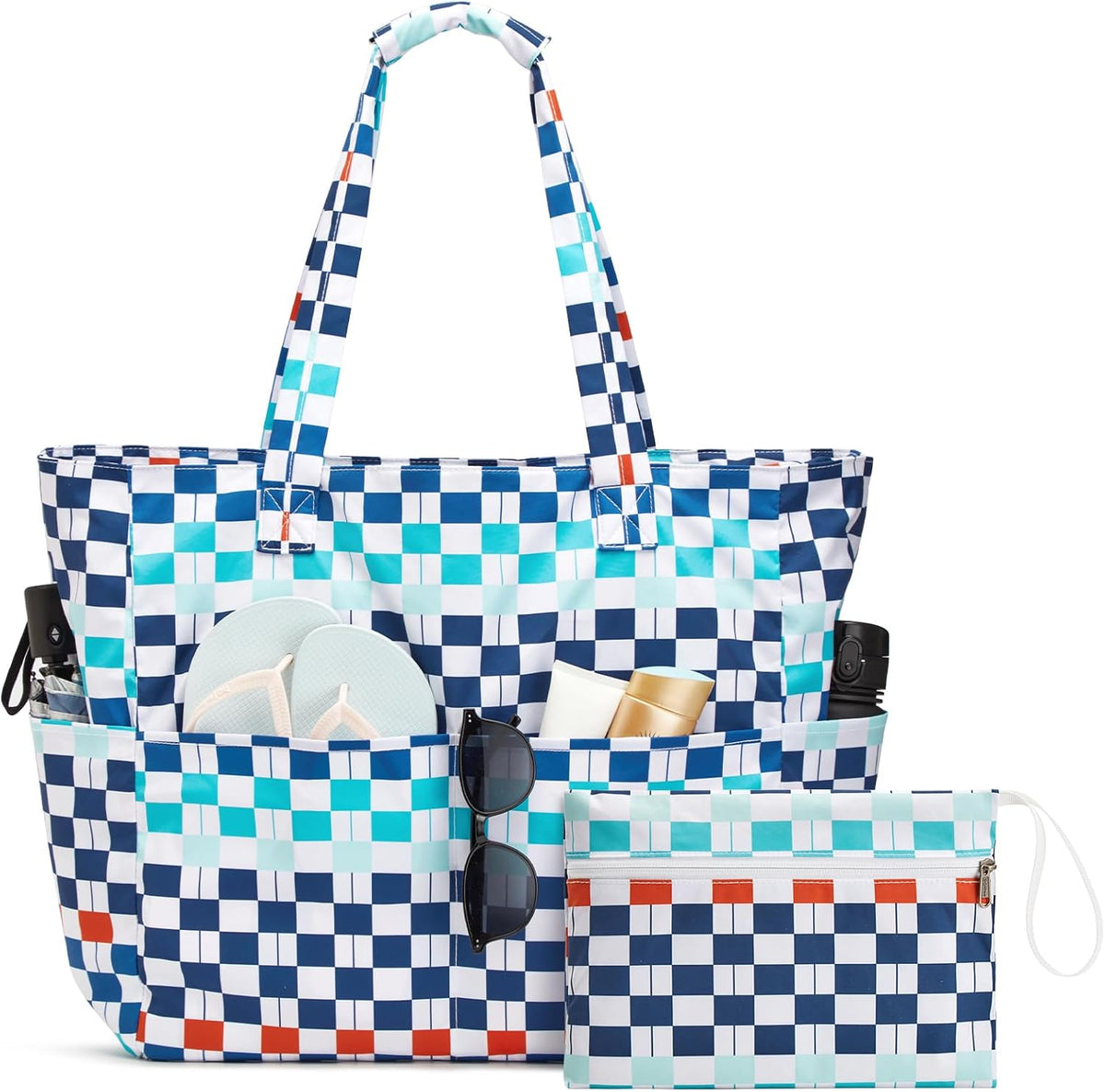 Beach Tote Bag Waterproof & Sandproof 38L Wet Compartment