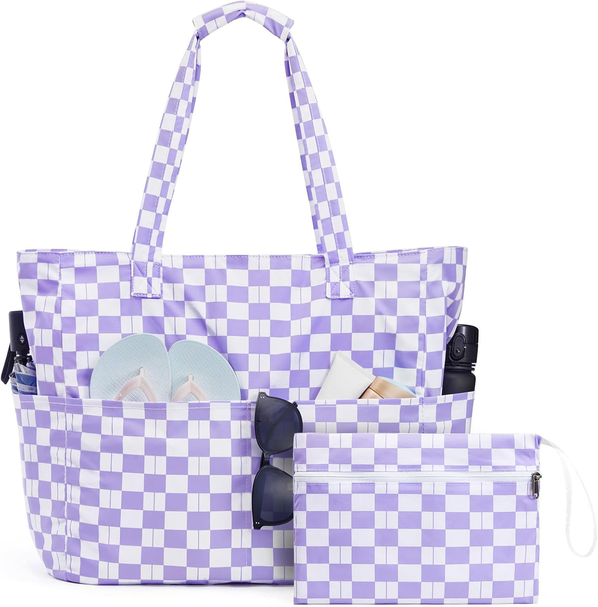 Beach Tote Bag Waterproof & Sandproof 38L Wet Compartment