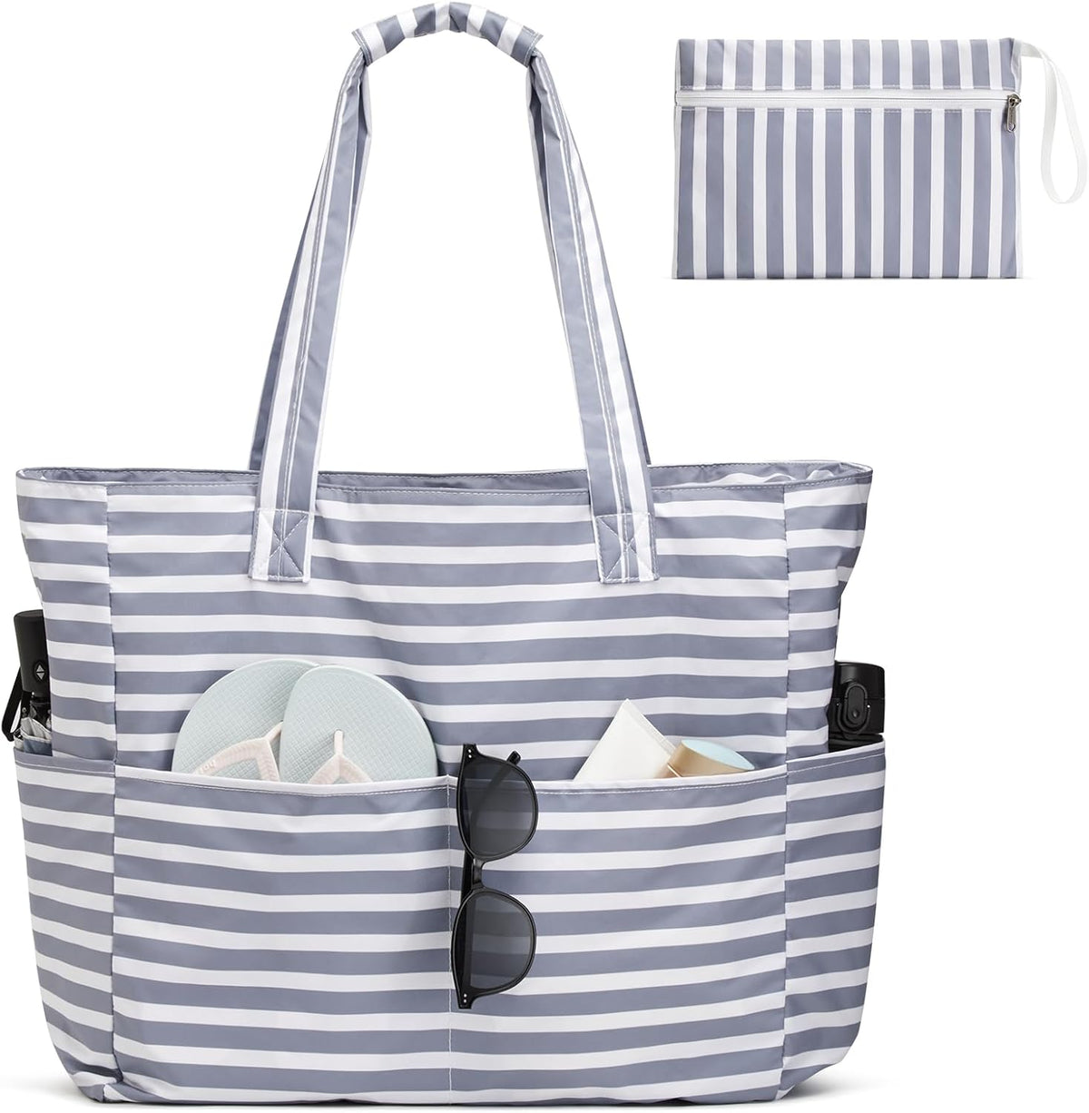 Beach Tote Bag Waterproof & Sandproof 38L Wet Compartment