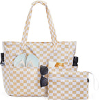 Beach Tote Bag Waterproof & Sandproof 38L Wet Compartment