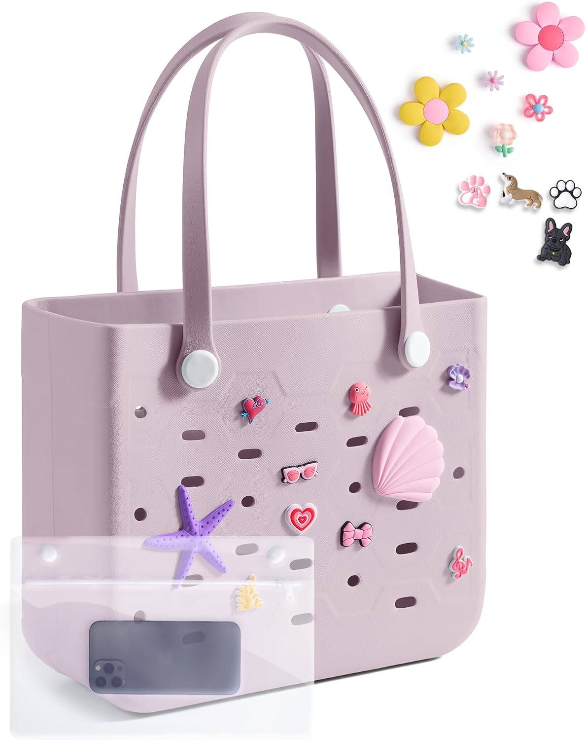 Beach Tote Bag Waterproof & Washable Detachable Wet Pocket