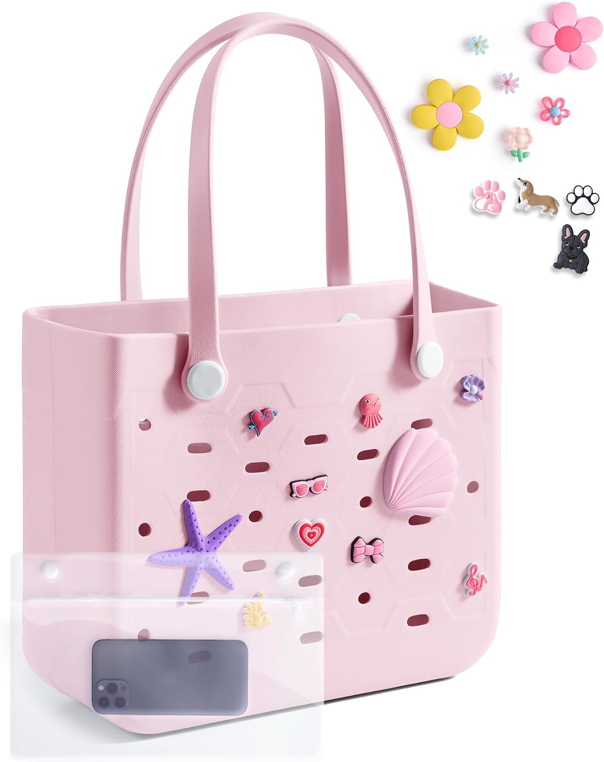 Beach Tote Bag Waterproof & Washable Detachable Wet Pocket