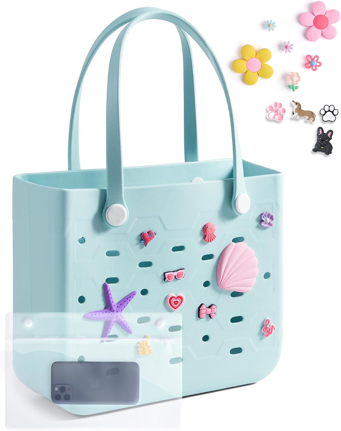 Beach Tote Bag Waterproof & Washable Detachable Wet Pocket