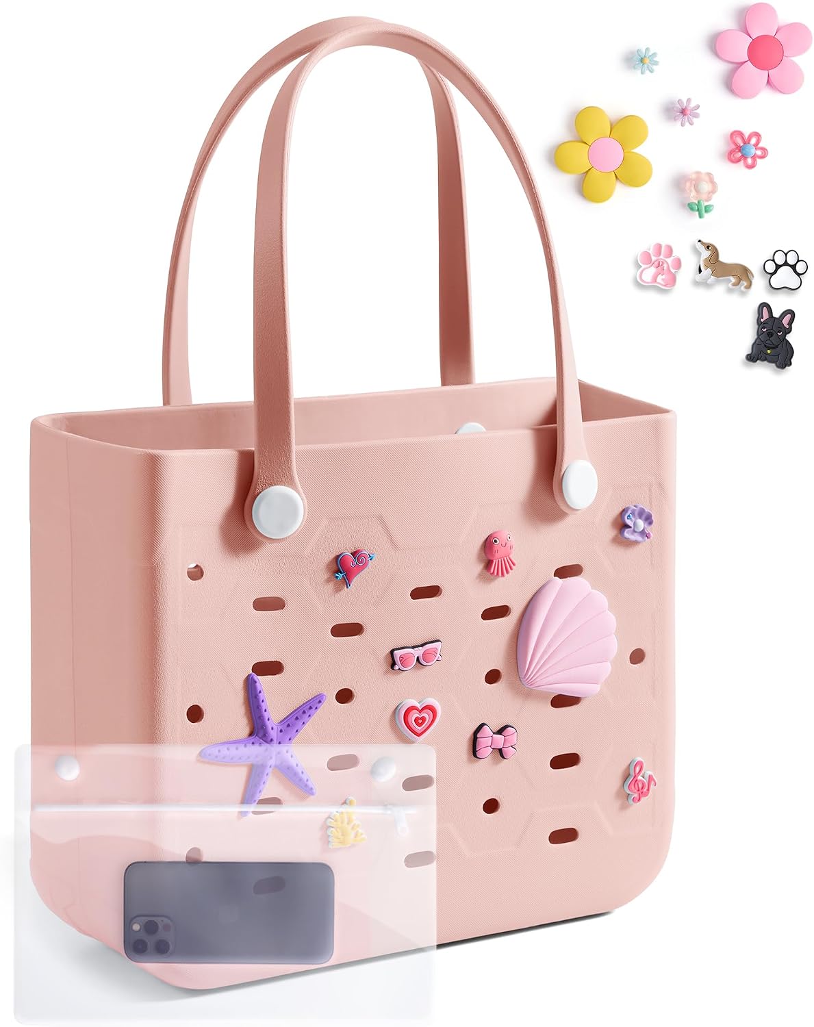 Beach Tote Bag Waterproof & Washable Detachable Wet Pocket
