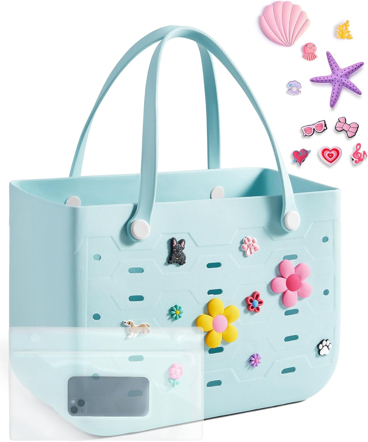 Beach Tote Bag Waterproof & Washable Detachable Wet Pocket
