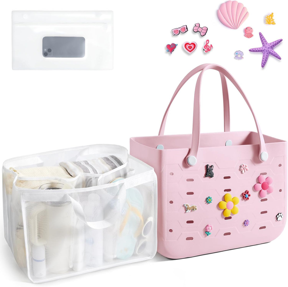 Beach Tote Bag Waterproof & Washable Detachable Wet Pocket