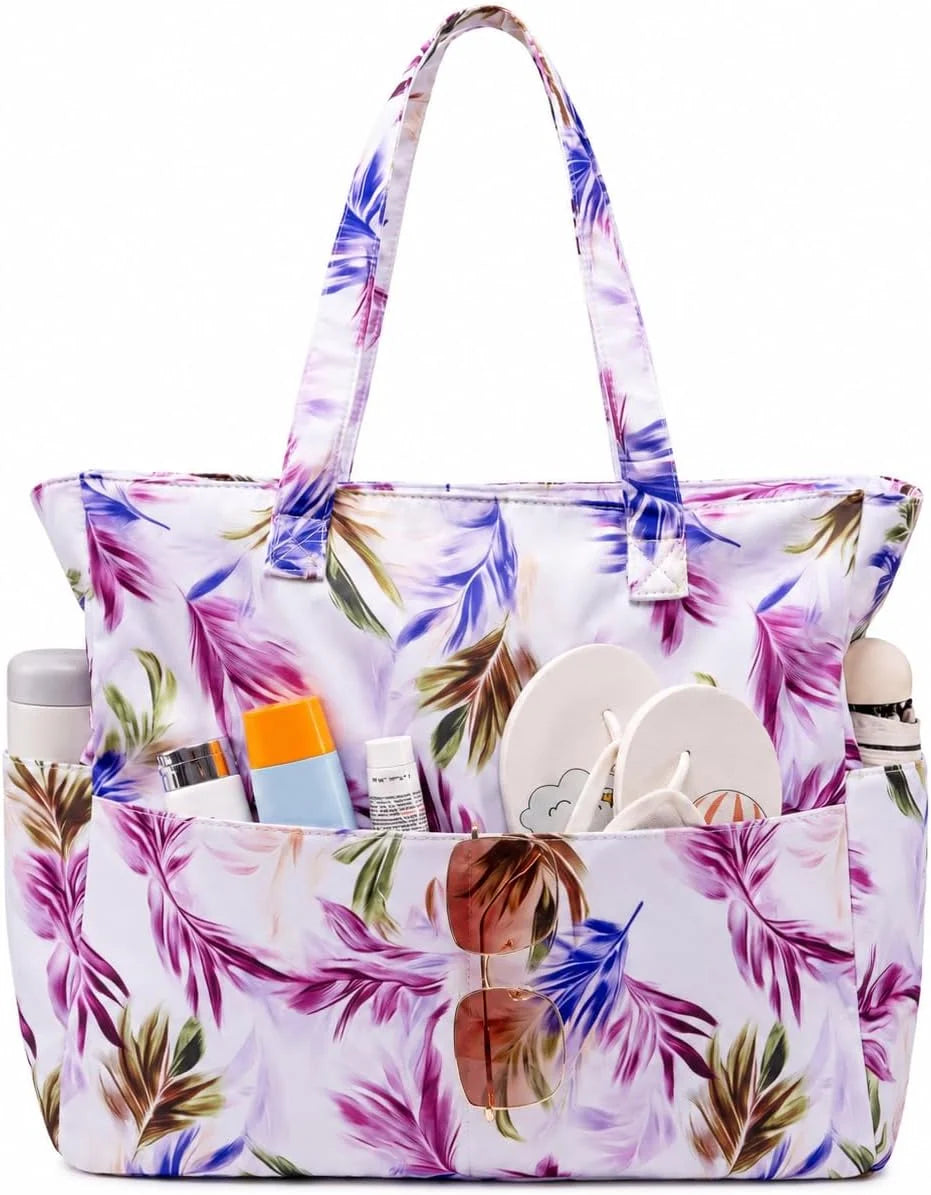 Beach Tote Bag Waterproof Wet Compartment Sandproof 36L