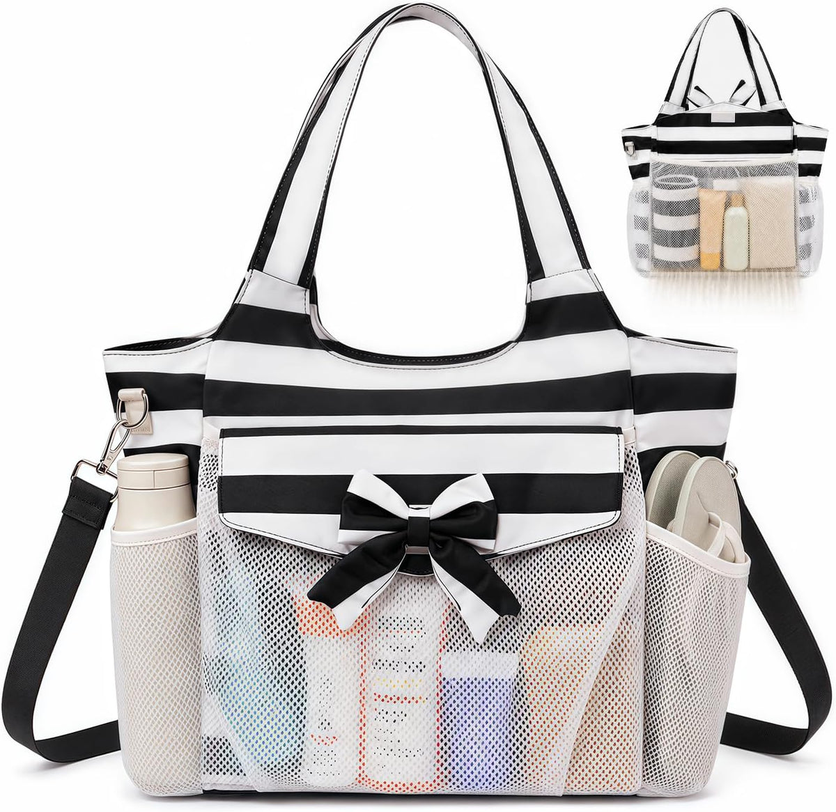 Beach Tote Bag Waterproof Wet Compartment Sandproof 36L
