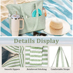 Beach Tote Bag Waterproof Wet Compartment Sandproof 36L