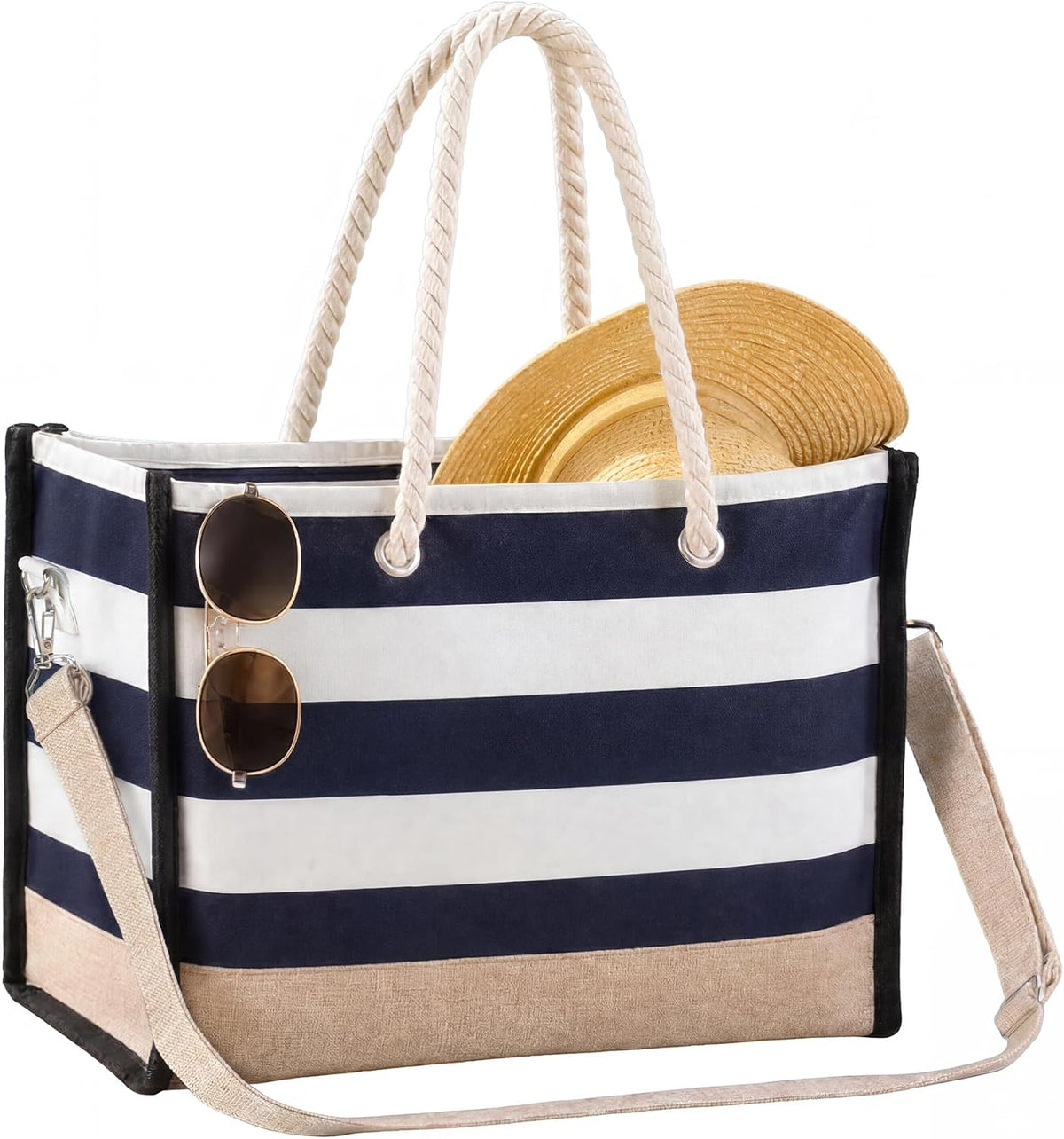 Beach Tote Double-Layer Waterproof Multiple Pockets