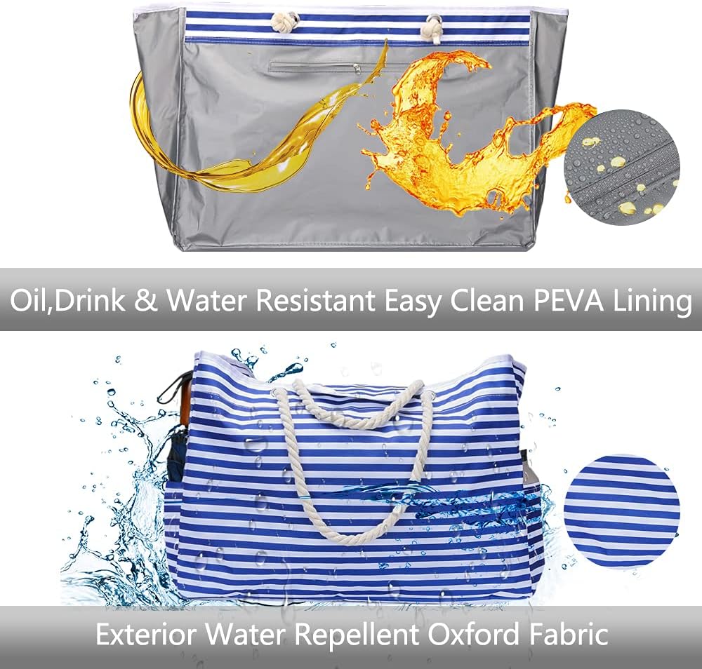 Beach Tote Extra Large Waterproof Polyester With Pouch